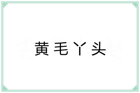 黄毛丫头 黄毛丫头