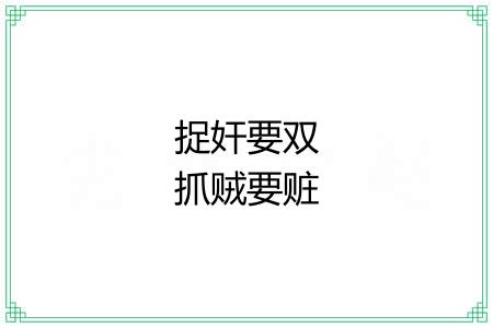 捉奸要双抓贼要赃