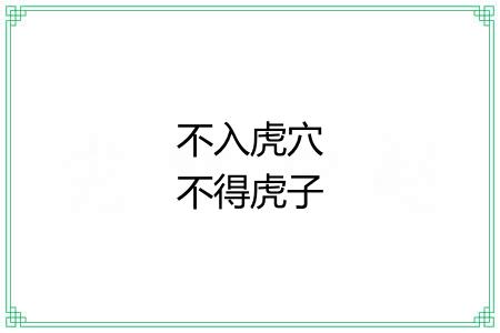不入虎穴不得虎子 不入虎穴不得虎子